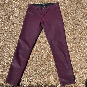 White House Black Market Coated Maroon Jeans